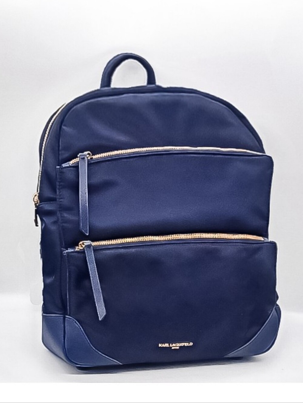 New MayBelle Nylon Gabardine & Leather Laptop Backpack By Karl Lagerfeld Paris